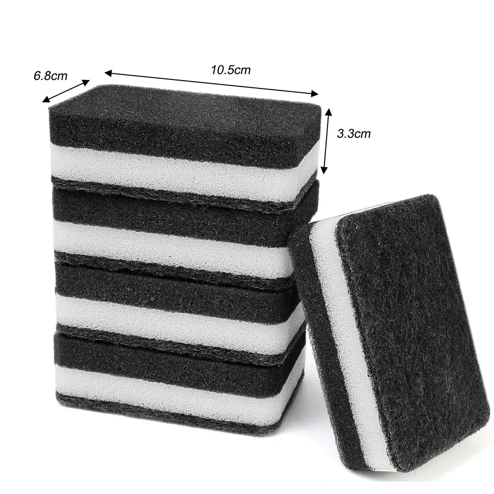 20/1PCS Double-sided Cleaning Sponges Black Super Absorbent Dishwashing Wipe Sponge Reusable Household Pans Stove Scouring Pads