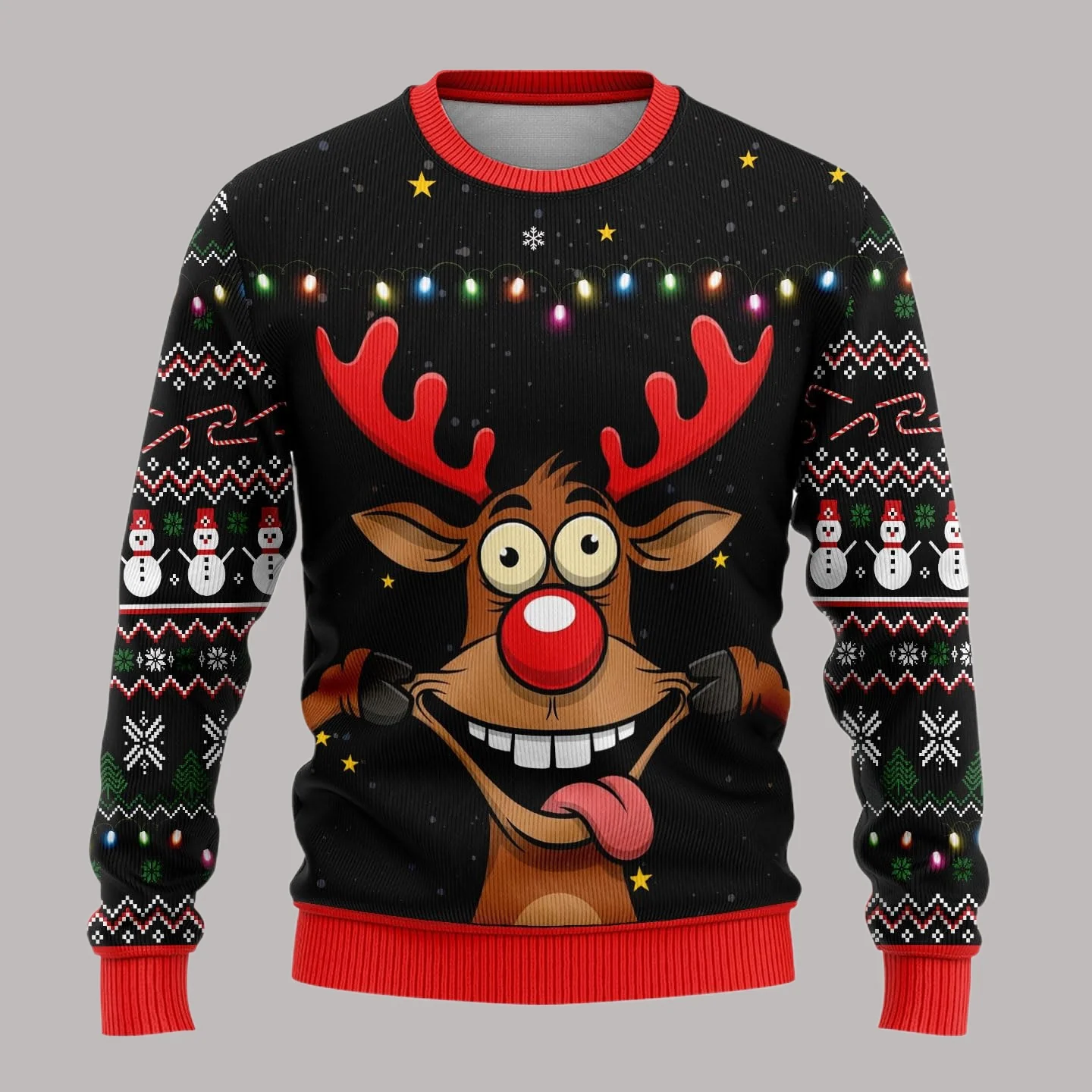 2026 النساء الرجال البيرة القبيح عيد الميلاد سترة ثلاثية الأبعاد مضحك ملابس منقوشة بكم طويل س الرقبة عيد الميلاد البلوزات القمم البلوز عيد الميلاد البلوز #6