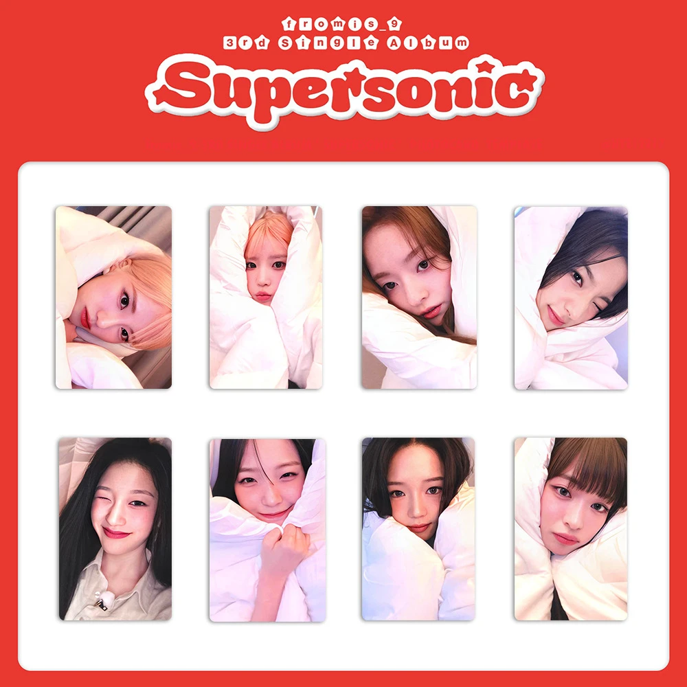 8Pcs/Set KPOP Fromis_9 Album Supersonic Photocards Double-Sided Lomo Cards SaeRom JiWon ChaeYoung JiHeon Postcard Fans Collect