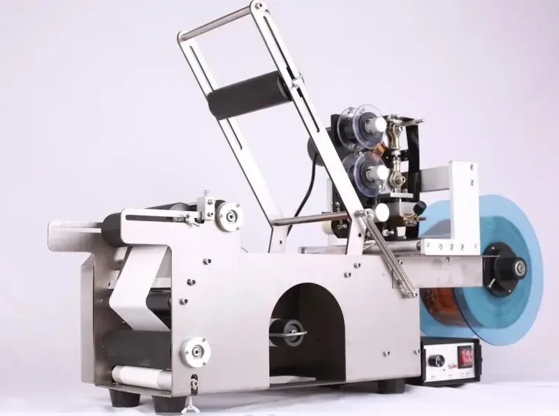 Rotating Roll Label Manual Bottle Labeler Applicator / Stick Mark Machine