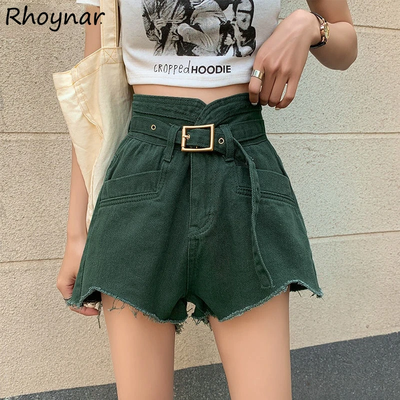 

Shorts Women Wide Leg Summer Solid Baggy Sashes High Waist Design Female Newest Students BF A-line All-match Ulzzang Simple Ins