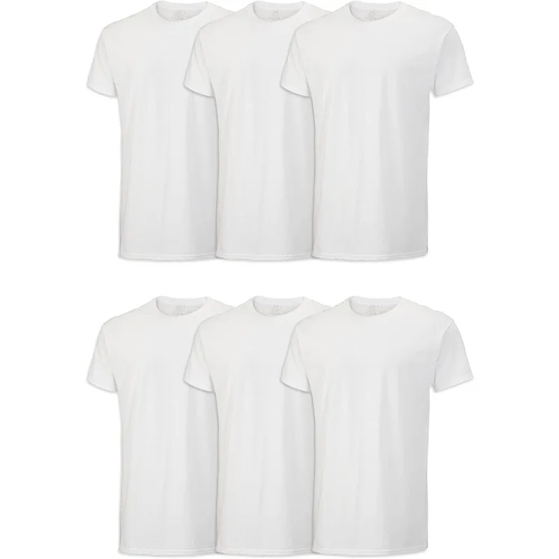 Men's Undershirts, Moisture Wicking & Tag Free, Short Sleeve Crew T-Shirts