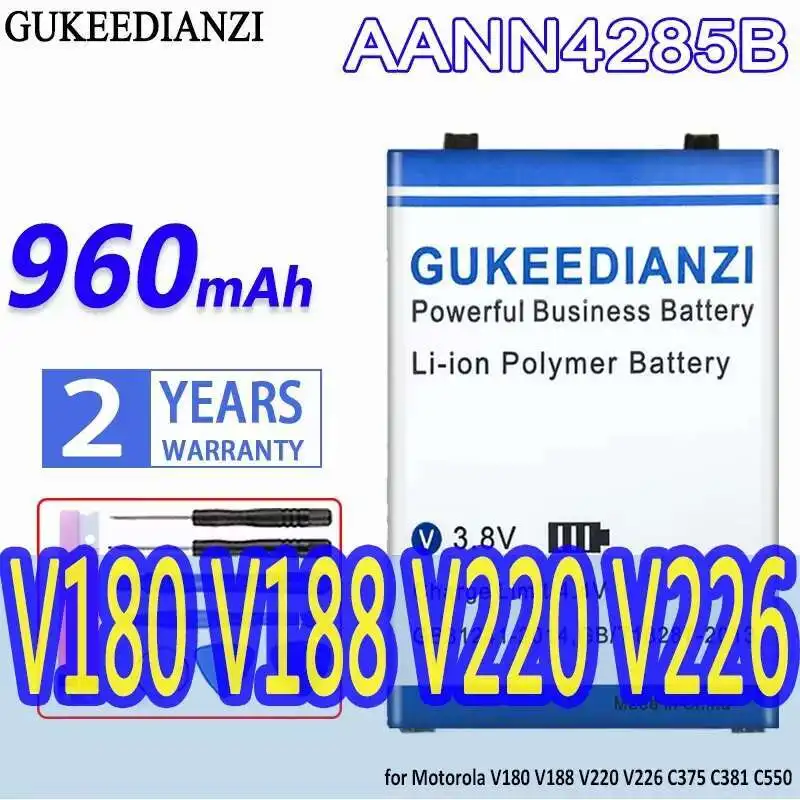 

For Motorola V180 V188 V220 V226 C375 C381 C550 Stable AANN4285B High Capacity Mobile Phone Battery 960Mah