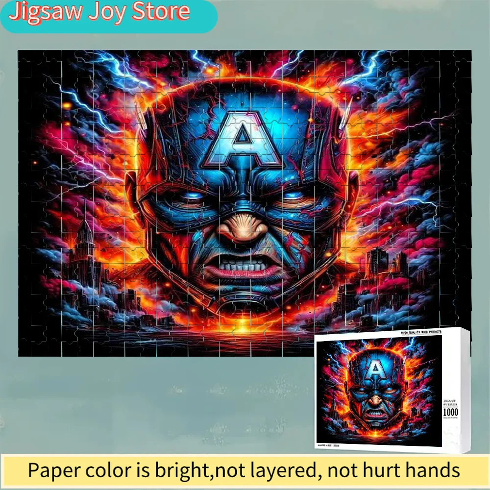 

Пазл «Капитан Америка» — большой пазл с изображением лица супергероя, тематическая головоломка в стиле Marvel для всей семьи, 75,01x50,01 см, 3D-эффект.