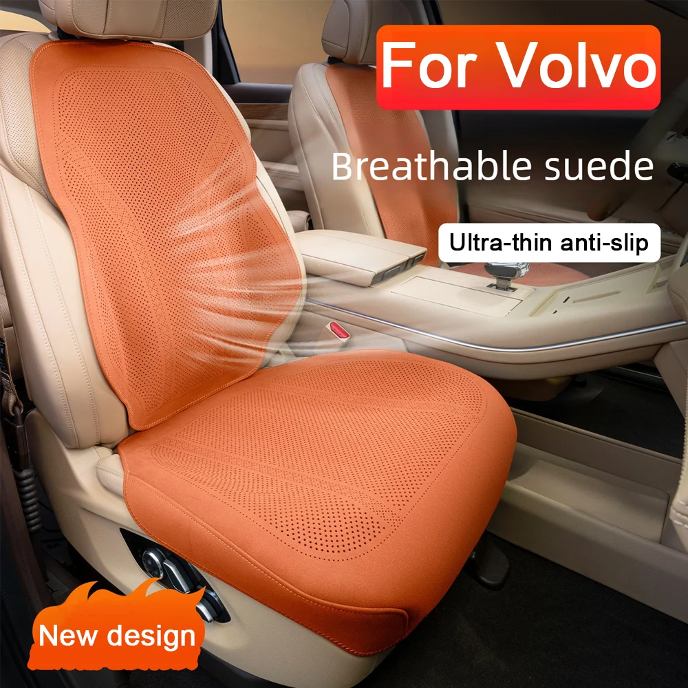 Image of Verbesserte Autositzbezüge aus Wildleder, Vier-Jahreszeiten-Sitzkissen für Volvo XC60 XC90 S90 V90CC S60 V60CC V40 S80 XC40 XC70 V50 C40 XC50