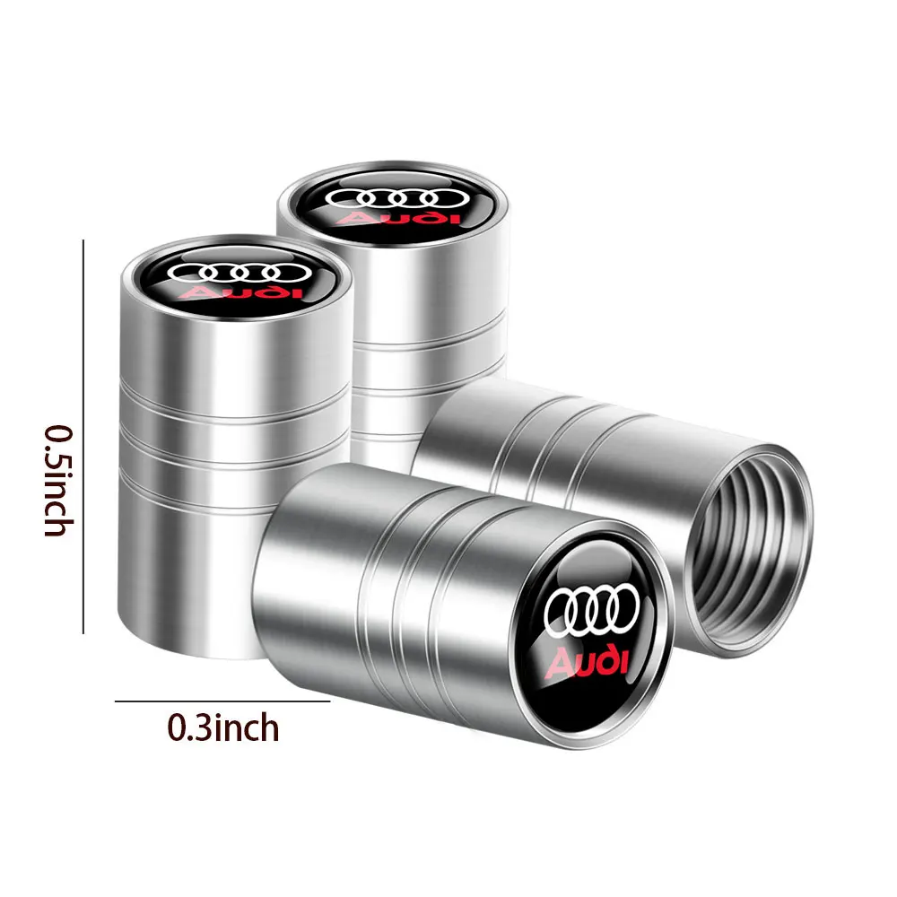 4 قطعة سيارة معدنية التصميم عجلة الاطارات صمام قبعات غطاء اكسسوارات لأودي A6 C7 A7 Q3 Q5 Q7 S3 RS6 RS7 A1 A2 A3 A4 B8 8P B9 8V A5