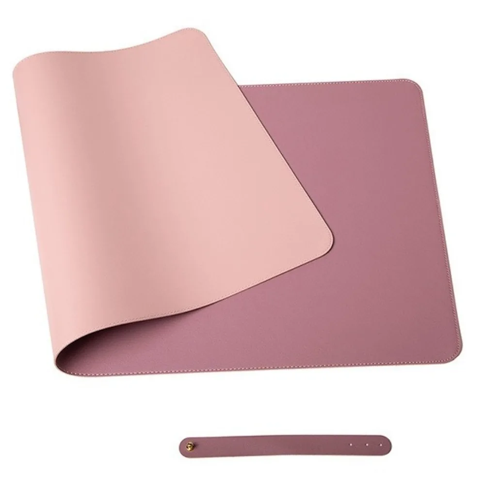 PU Leather Double Side Desk Mat Waterproof Soft Nail Art Table Mat Collapsible Anti-Slip Hand Rest Pad Office Desk
