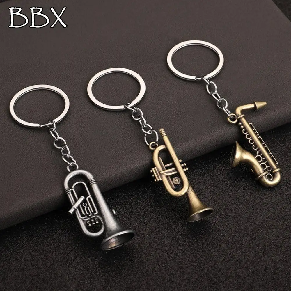 

Backpack Mini Toys Mini Instruments Keychain Saxophone Zinc Alloy Metal Keyring Key Holder Three Types Car Pendant Gifts