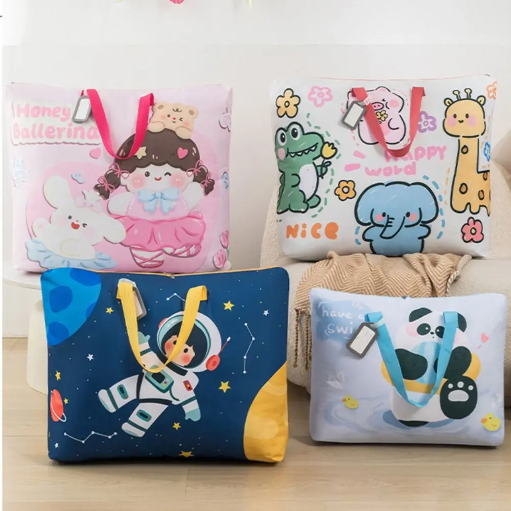 Portable Cartoon Print Kindergarten Quilt Storage Bag Large Capacity Lightweight Mommy Maternity Bag Oxford Travel Luggage Bag