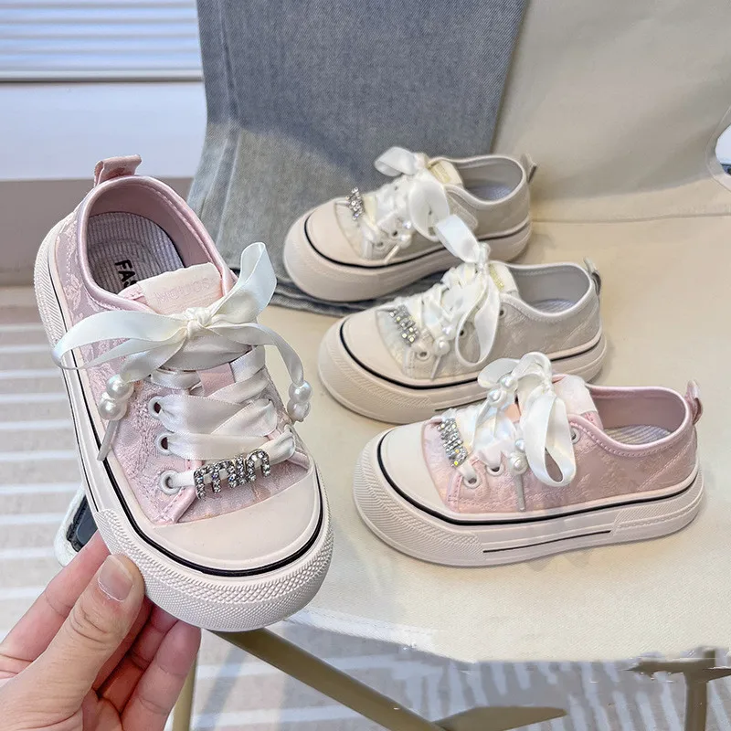 Kids Shoes Summer Toddler Girls Shoes Fashion Brand Casual Sneakers Children Sports Breathable Crystals Flats Soft Sole