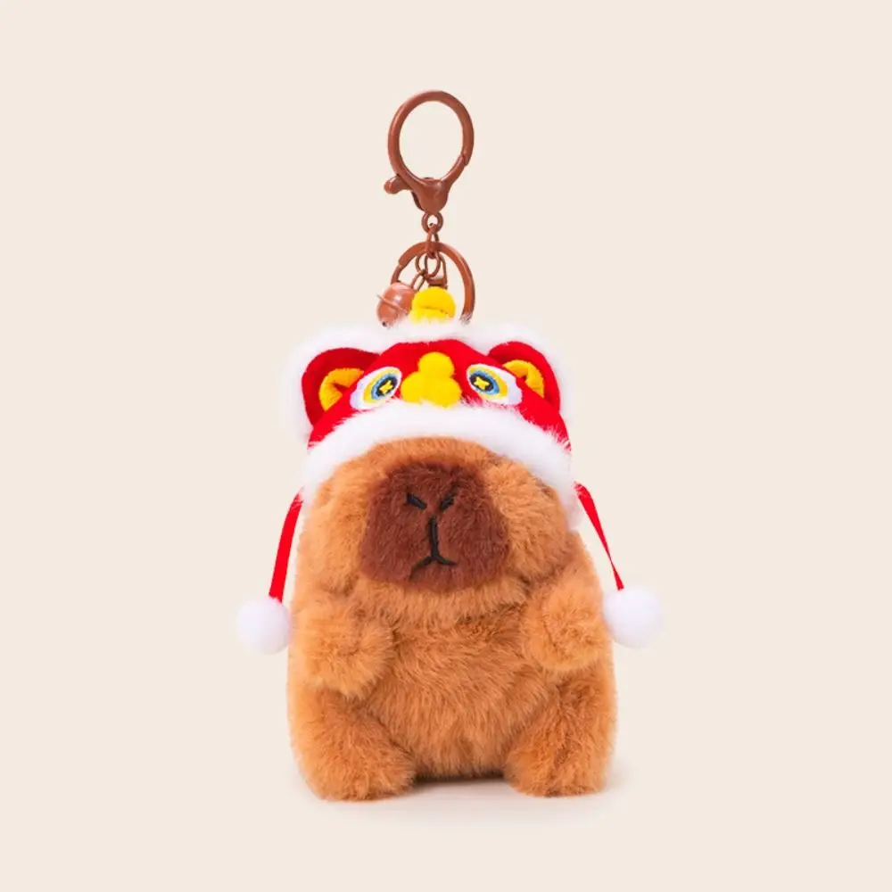 

Lion Dance Capybara Plush Keychain Stuffed Animal Chinese Style Plush Capybara Dolls Interactive Soft Doll Guinea Pig Pendant