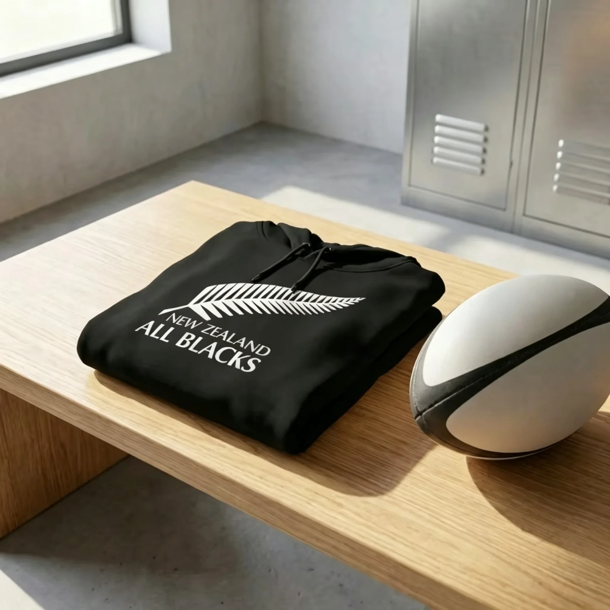2026 new Men's Oversized Polyester Hoodie with New Zealand All Blacks Feather Graphic Print Trendy Printed Large Size Sweatshirt