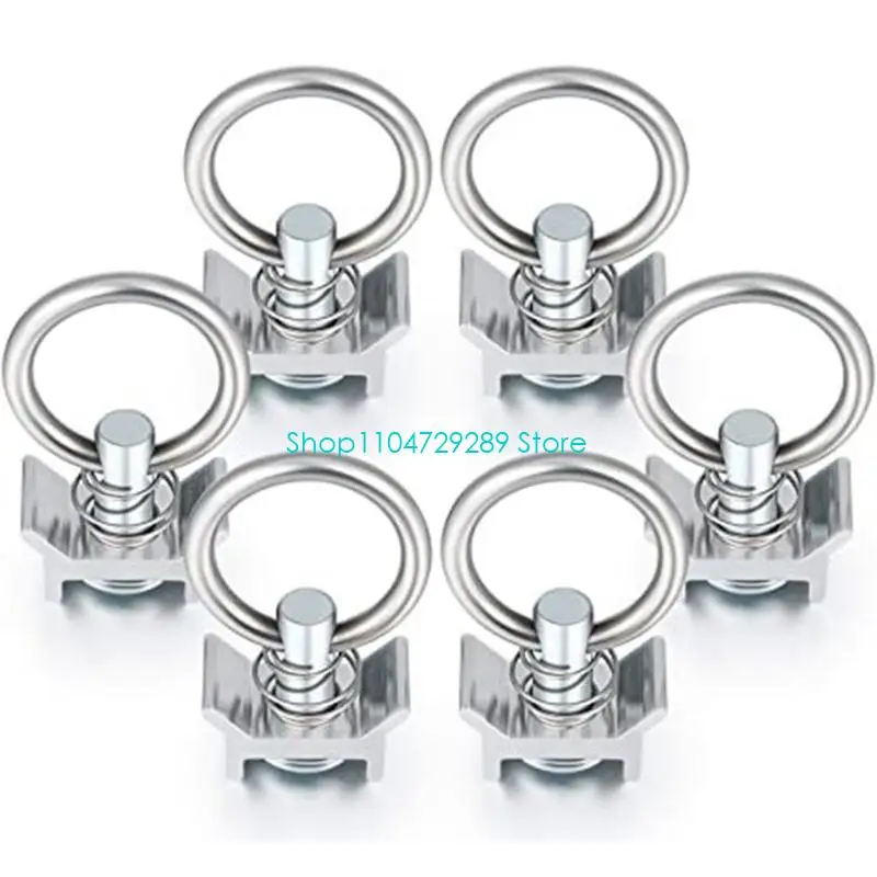 D8KE Single Fitting L Track 4,000Lb Capacity with Round Rings Cargo Control
