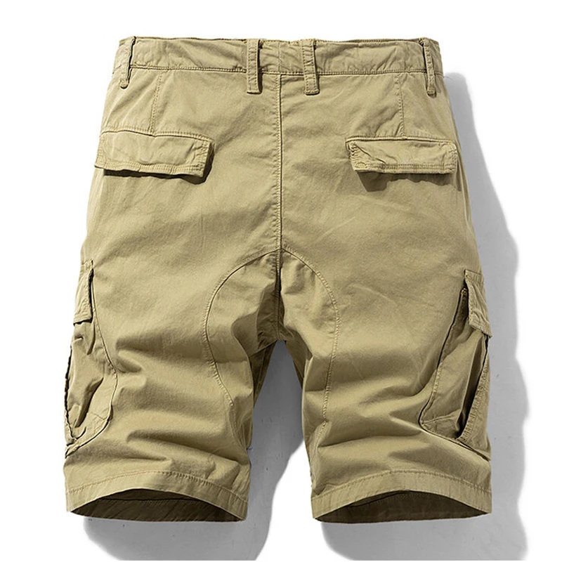 Summer New Mens Cotton Cargo Shorts Men Fashion Casual Multi Pockets Tactical Shorts Outdoor Joggers Bermuda Solid Shorts Male