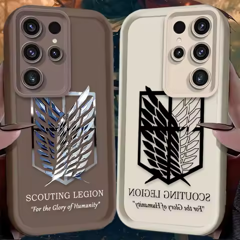 Hot Attack on Titan Anime Phone Case for Samsung Galaxy S24 S25 S23 Ultra S22 S21 Plus FE A36 A56 A26 A16 A06 A15 A25 A35 A55 5G