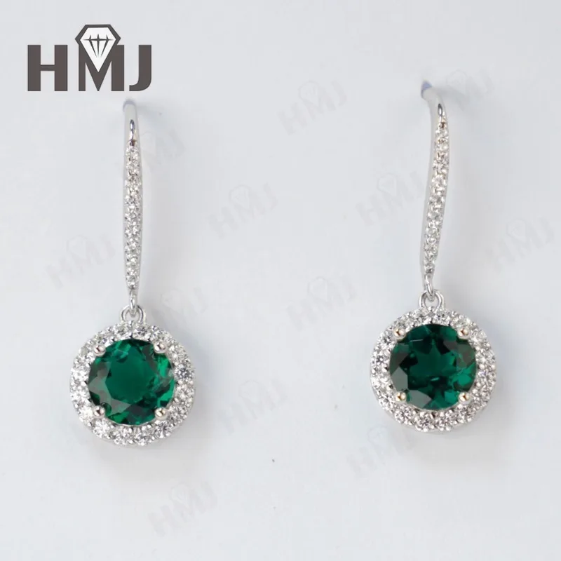 Ohrringe Rubin Smaragd Laborgezüchtete Edelsteine Herzschliff 925 Silber Vergoldet mit 18K Gold Luxuriöser Trendiger Vintage Feiner Schmuck Charms – Detail 1