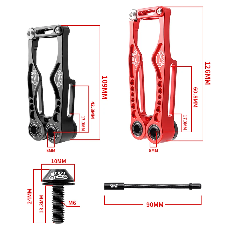 Lightweight Aluminum Alloy Folding Bicycle Brake Caliper Parts CNC MTB Mountain Bike V-Brake Arms Long/Short