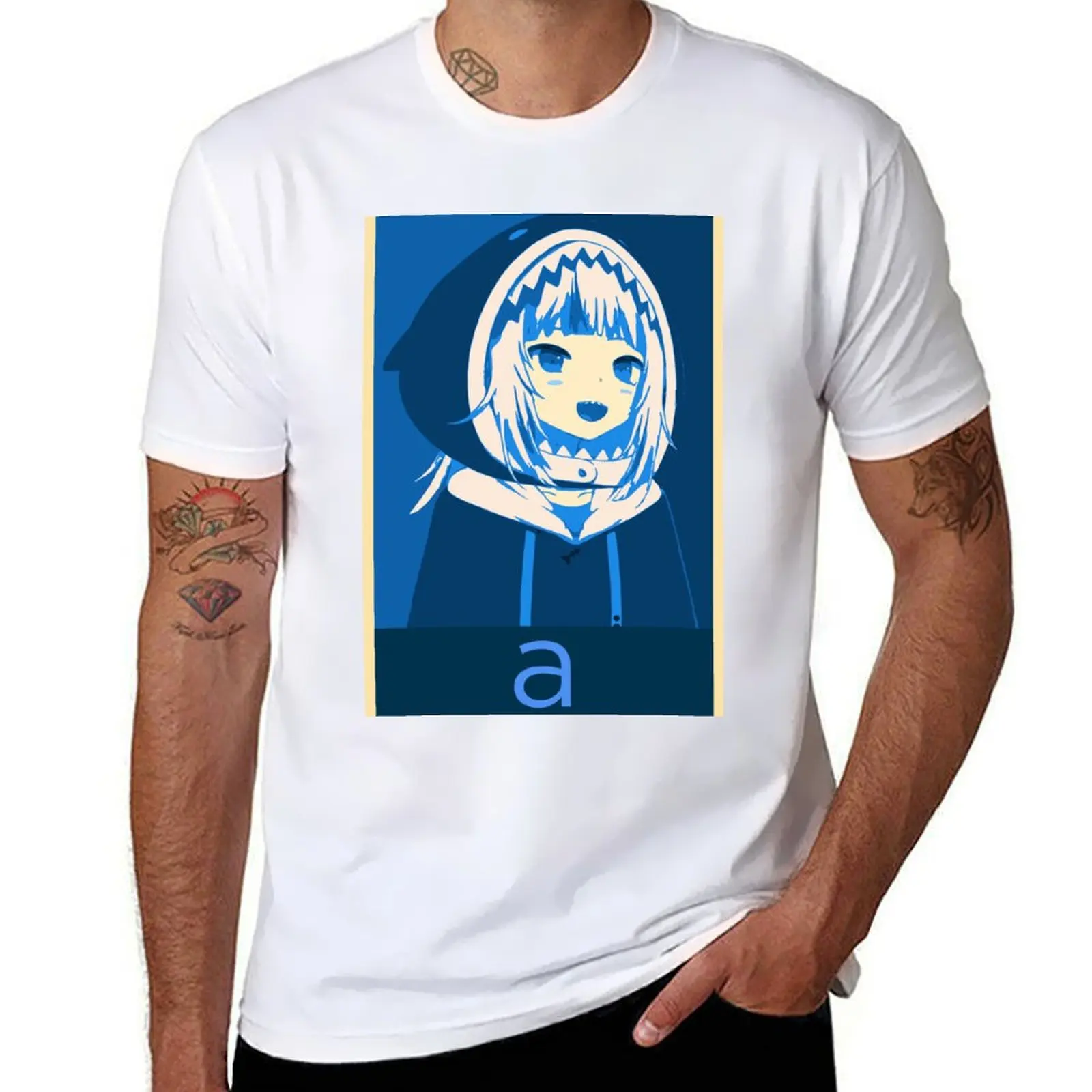 

man mens cotton shirt man Hololive t cotton EN shirts T-Shirt t graphic Gura Posterized a t shirts Gawr