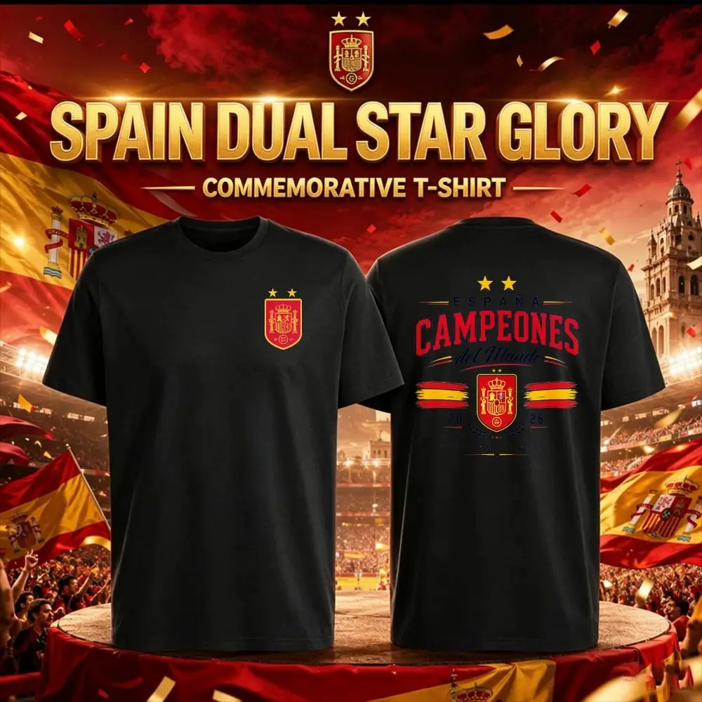 Summer Espana Campeones 2026 T-Shirt Spain World Champions Men's and Women's Size Oversized T Shirt Harajuku Graphic T Shirt