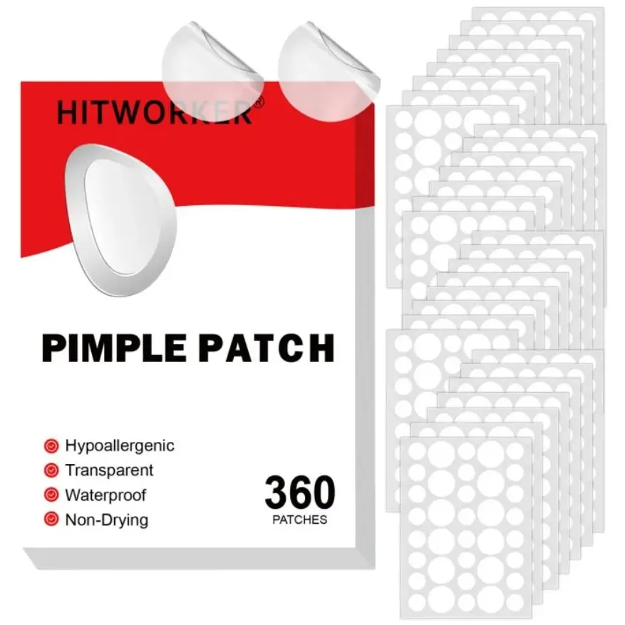 1080/720/360 قطعة من رقع هيدروجيل لتغطية حب الشباب - لا طعم له، خالية من الكحول، للرجال والنساء، مناسبة لجميع أنواع البشرة