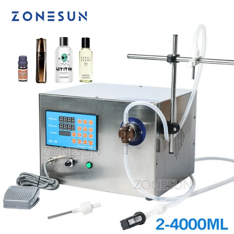 

ZONESUN Magnetic Pump Perfume disinfection Alcohol Ethanol Essential Oil Electric Digital Control Liquid Bottle Filling Machine