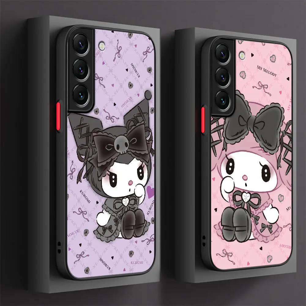 

Matte Case for Samsung Galaxy S24 S23 S22 Ultra S20 FE S21 Plus S10 Lite S9 S8 Black Shell Phone Cover Anime Kuromi My Melody