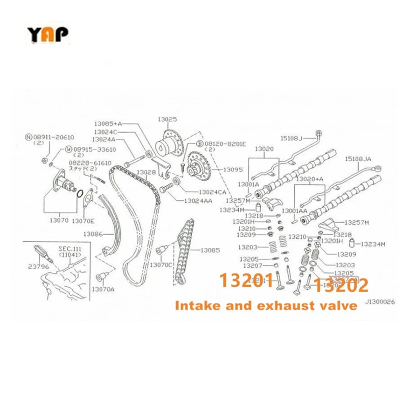 Intake valves Exhaust valves FOR VW Beetle Golf Polo Touran Passat A1 A2 1.4L 1.6L L4 16V 036109601S 036109611K 1999-2008