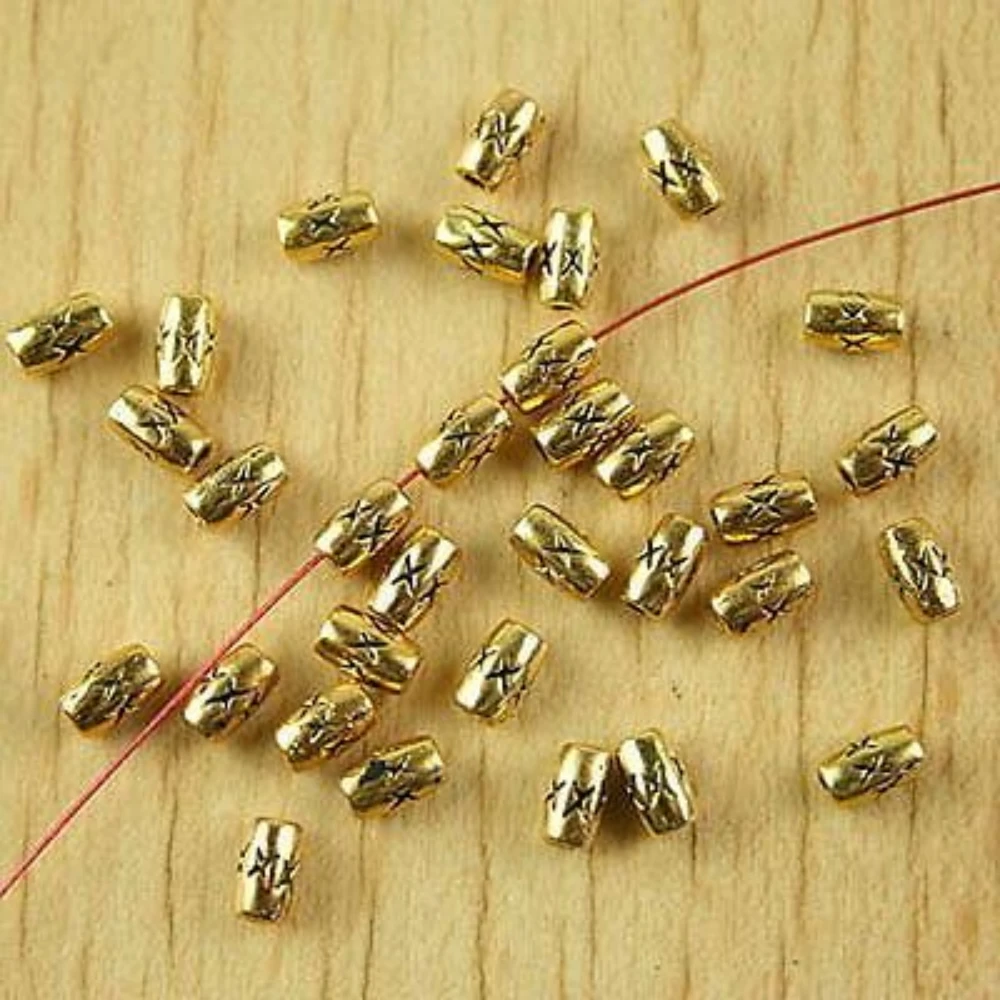 

100PCS 5x3mm hole1mm DARK GOLD-TONE SPACER BEADS H2097