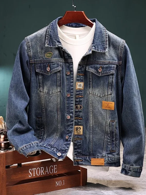 

Retro American Luxury Men's Denim Jaet Spring Autumn Sle Embroidered Slim Fit Jaet Trendy Brand Casual Loose Fit Jeans