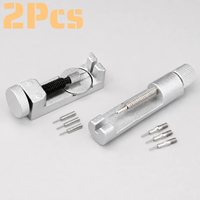 DIY Watch Hand Tools 2Pcs Metal Watch Link Remover Set With Spare Pins Portable Kit To Adjust The Length Of Metal Watch Bracelet