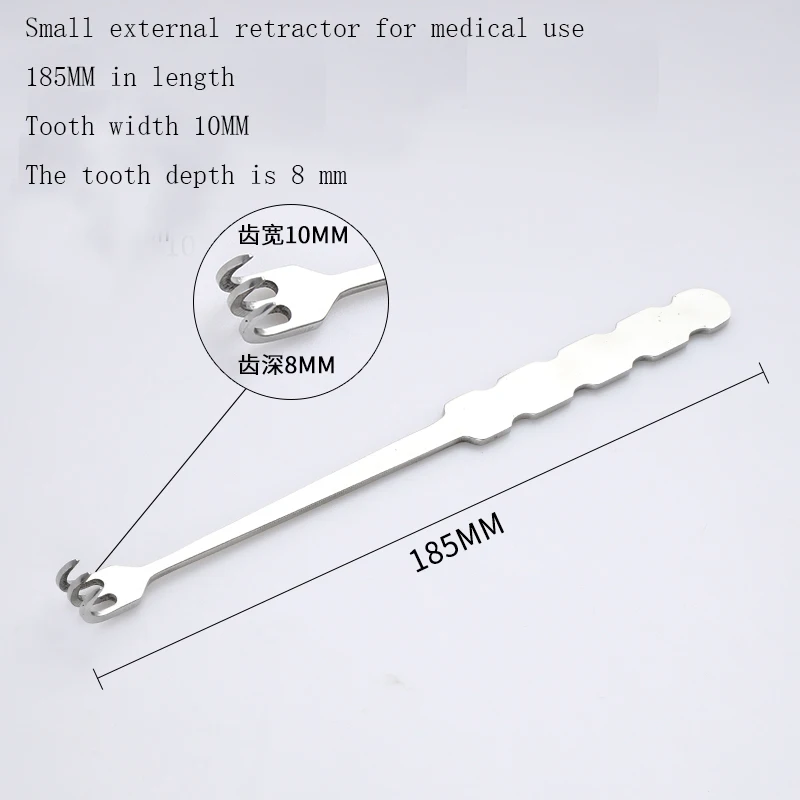 Instrumentos ortopédicos, pequeños ganchos externos para uso médico, dientes dobles. Ganchos de acero inoxidable de tres y cuatro dientes.