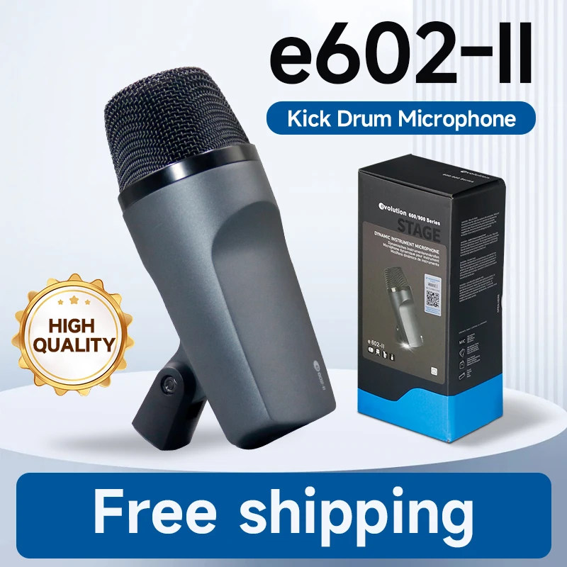 E602-II microfone de tambor dinâmico portátil para baixo kick tom tambores banda vocal dj palco gravação instrumental fácil de usar