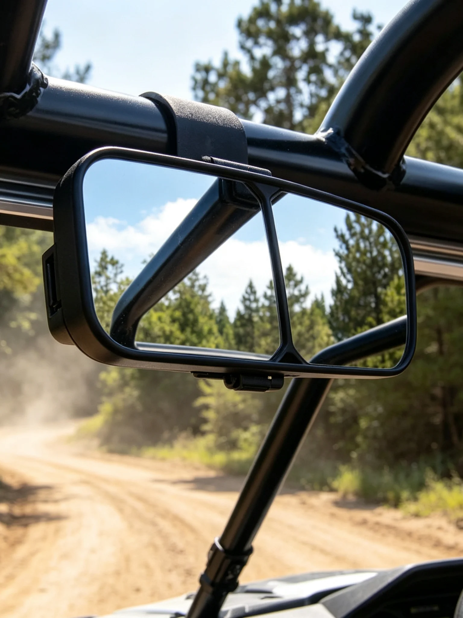 Universal UTV ATV Rearview Mirror, HD Wide-Angle 1.5"-2" Roll Bar Clamp for Off-Road Buggy Pair