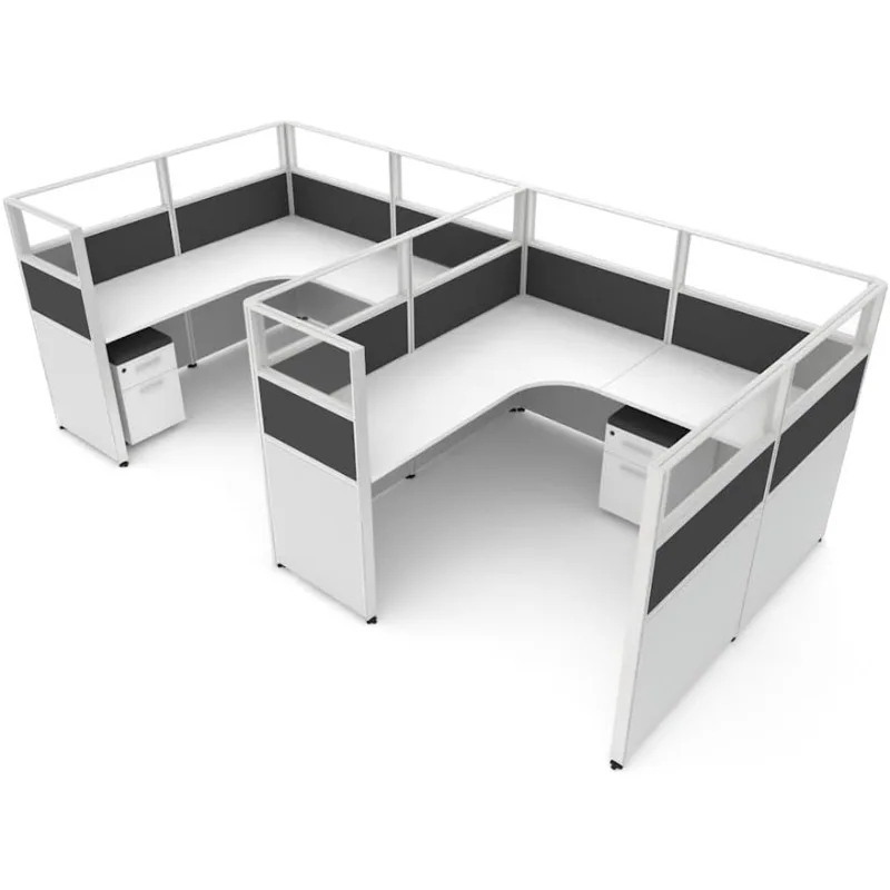 محطات عمل مكعبة مكتبية قابلة للتعديل، طقم مكتب قابل للتخصيص مع ملفات متنقلة للمكتب الحديث.