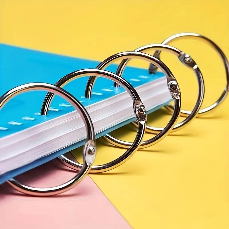 18 Pcs 1 Inch Binder Rings Nickel Plated Steel Metal Loose Leaf Rings for DIY Craft Key Ring Index Card Storage