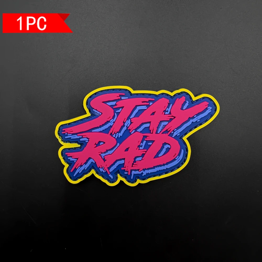 Artistic Brushstroke Text Design Pvc Patch Badge for Clothing Modification, Versatile Decorative Accessory for Bags, Includes Fleece Backing