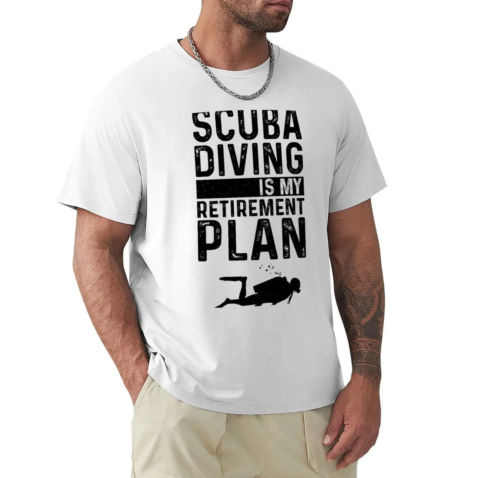 Scuba Diving Is My Retirement Plan T-Shirt vintage clothes boys whites heavy weight t shirts for men