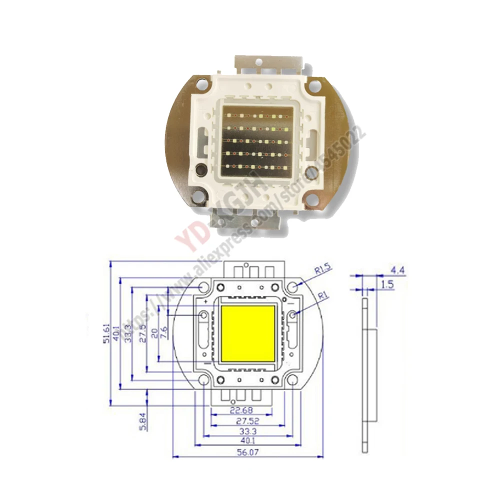 AT3 50W Full Spectrum LED Aquatic Plants Light Source Fish Tank Aquarium Light Lighting Algae Tank Chip