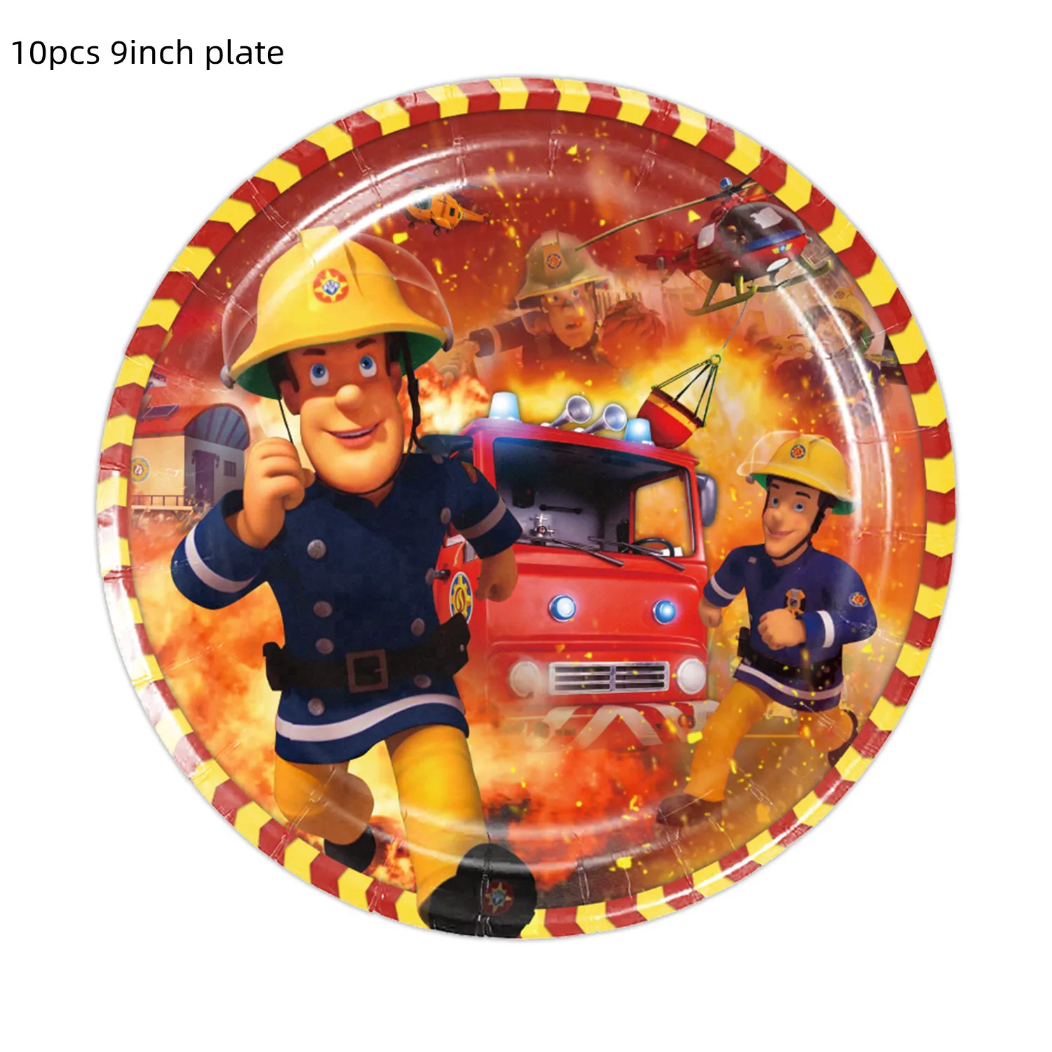 Feuerwehrmann Sam Thema Geburtstag Party Geschirr Tischdecke Pappbecher Teller Feuerwehrauto Ballon Party Supplise Junge Baby Shower Dekor – Detail 2