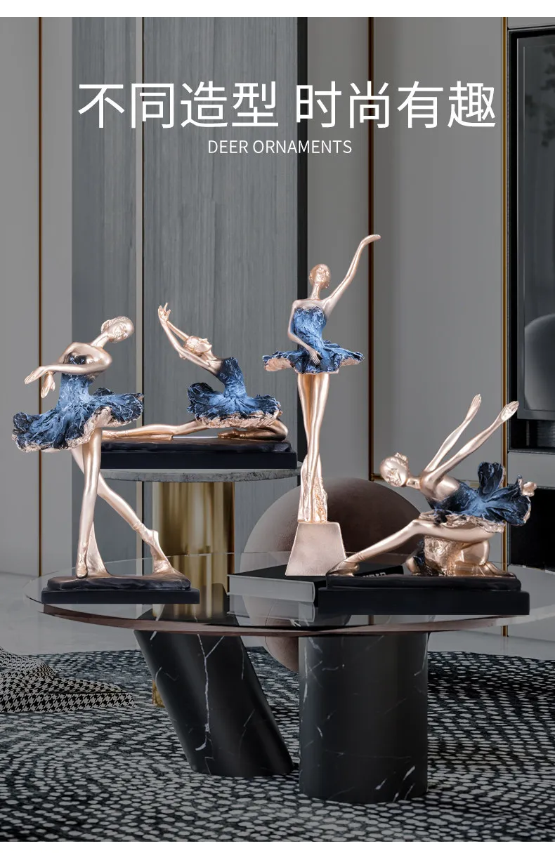 HYS dance ornaments home accessories living room TV cabinet wine cabinet bookshelf decoration light luxury high-end