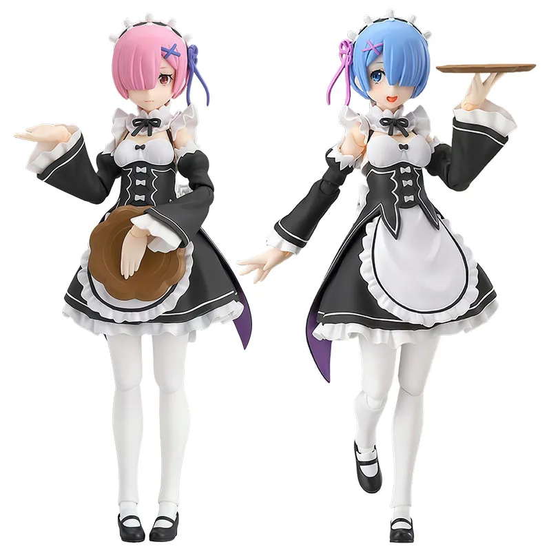 GSC 오리지널 피그마 라임 & 렘 130mm & 130mm 애니메이션 액션 피규어 장난감 소년용 크리스마스 선물 수집용 모델 장식품