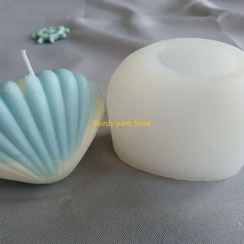 97QC 3D océano para caparazón jabón silicona con vela Hacer molde molde caramelo para fondant Decoración para