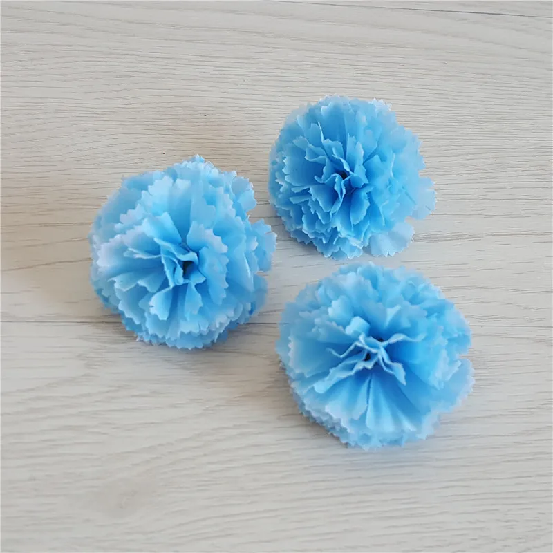 100pcs 5CM 12Colors Artificial silk Carnation Flower Heads for DIY decorative garland accessory hat hairpin headware accessories
