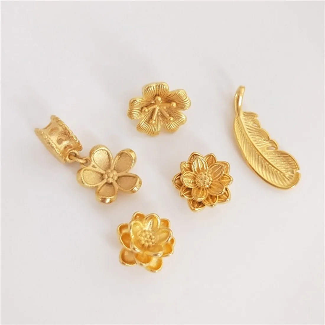 1PCS Vietnam sha jin-large hole lotus flower pendant, Plum Blossom cross Pearl, road accessories, DIY jewelry, c233