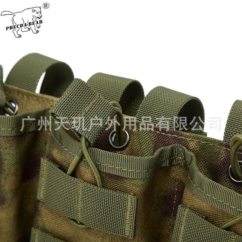 A-TACS FG / EMR Russian Ruins Green 1000D Triple Mag Pouch - MOLLE Vest-Mounted Carrier for 7.62mm Magazines