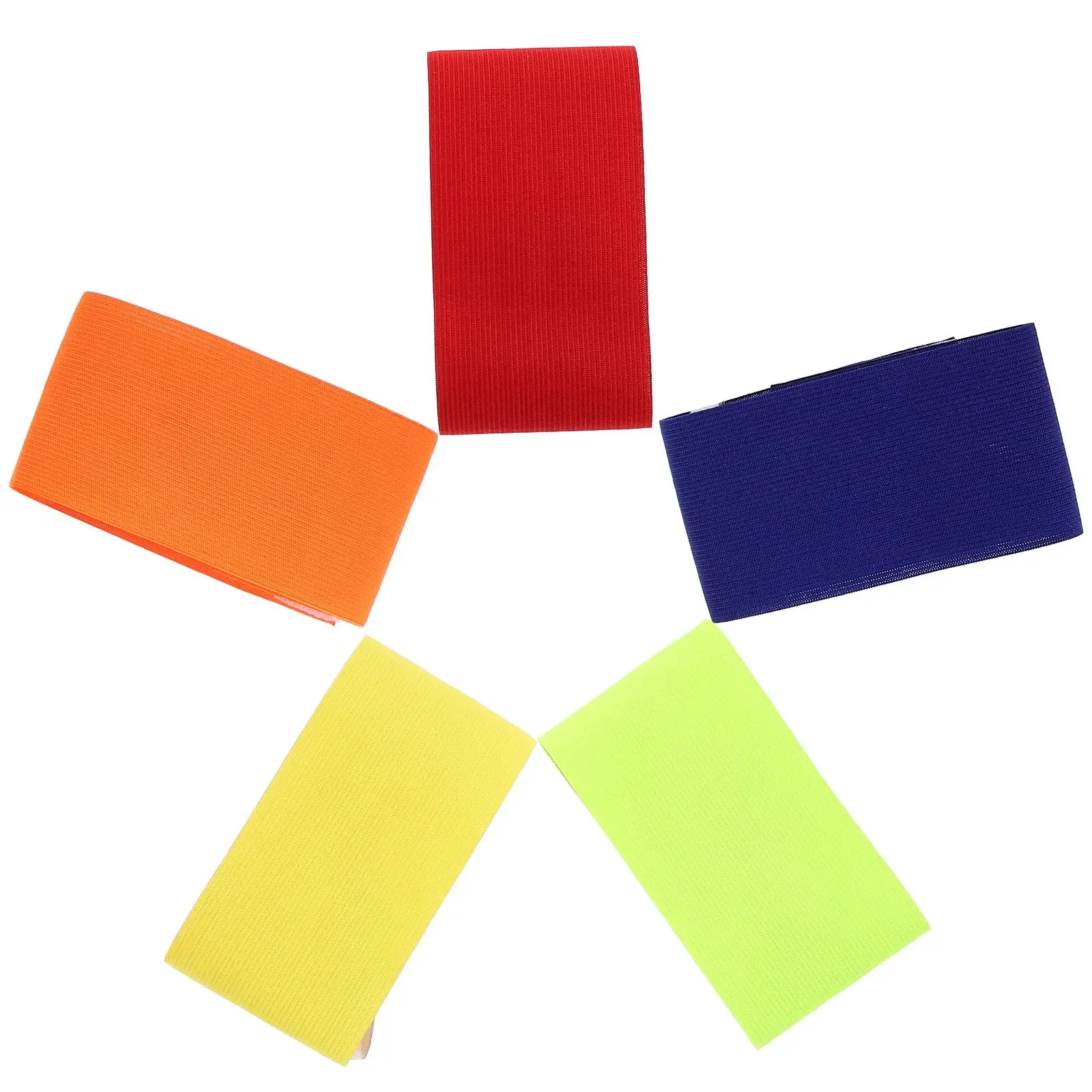 

5 Pcs Football Captain Armband Wear-resistant Adjustable Arm Bands for Adults Sports Soccer Leader Accessory