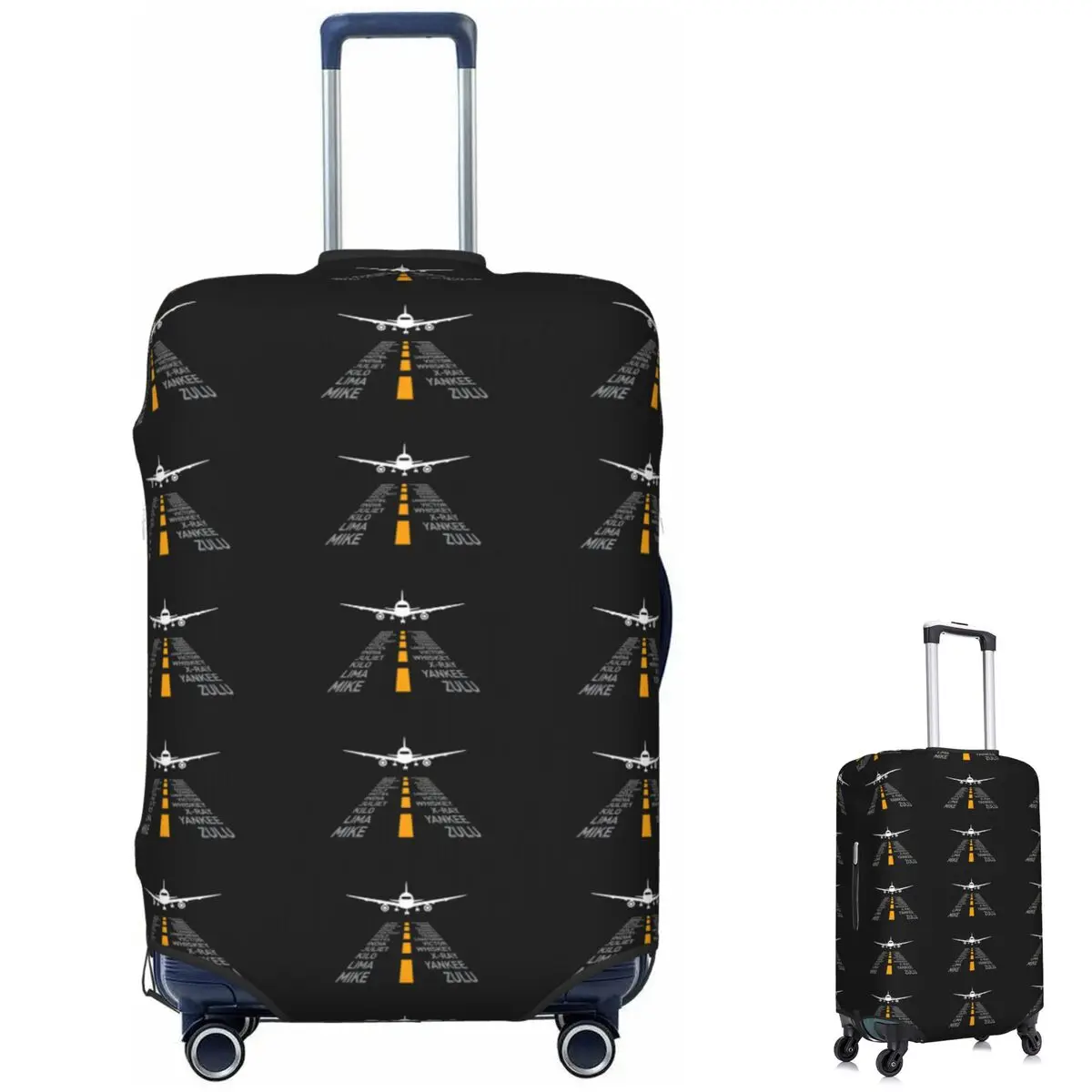 Airplane Pilot Gifts Airport Runway Phonetic Alphabet Plane Suitcase Cover Protection Elastic Travel Luggage Protector Covers