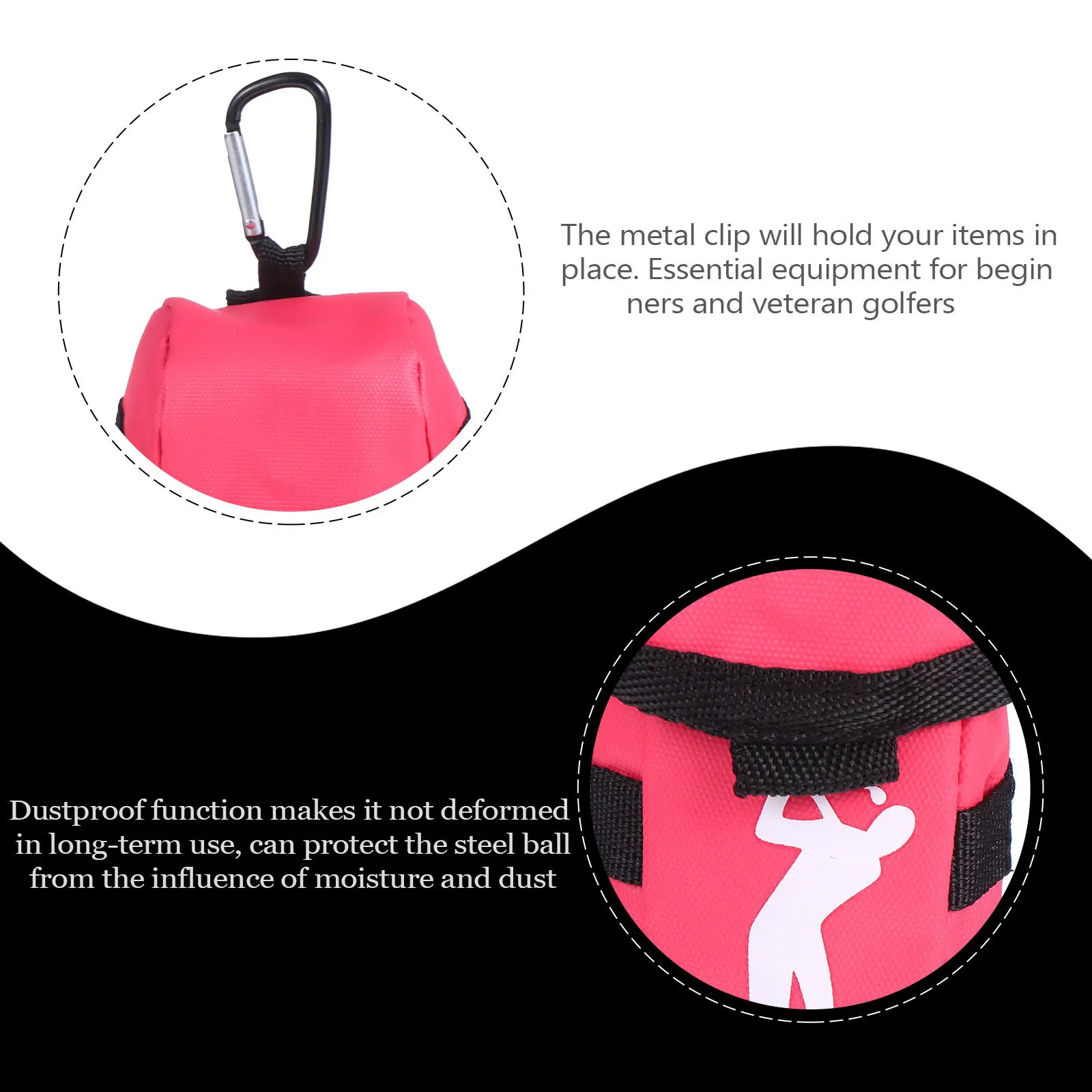 

1Pcs Compact Golf Ball Waist Bag Sturdy Polyester Ball Container Portable Organizer for Travel Home Club Use Space-Saving Simple