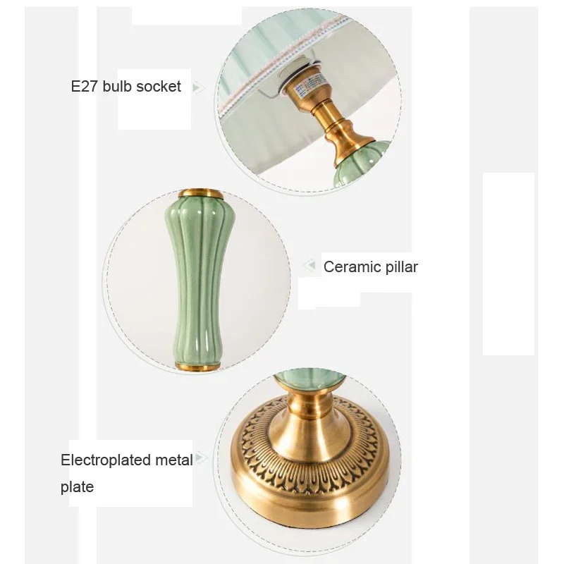 الحديثة فندق أباجورة الجدول السيراميك ضوء الشمال Ins النسيج مكتب ضوء غرفة المعيشة السرير مكتب مذاكرة مصباح #4