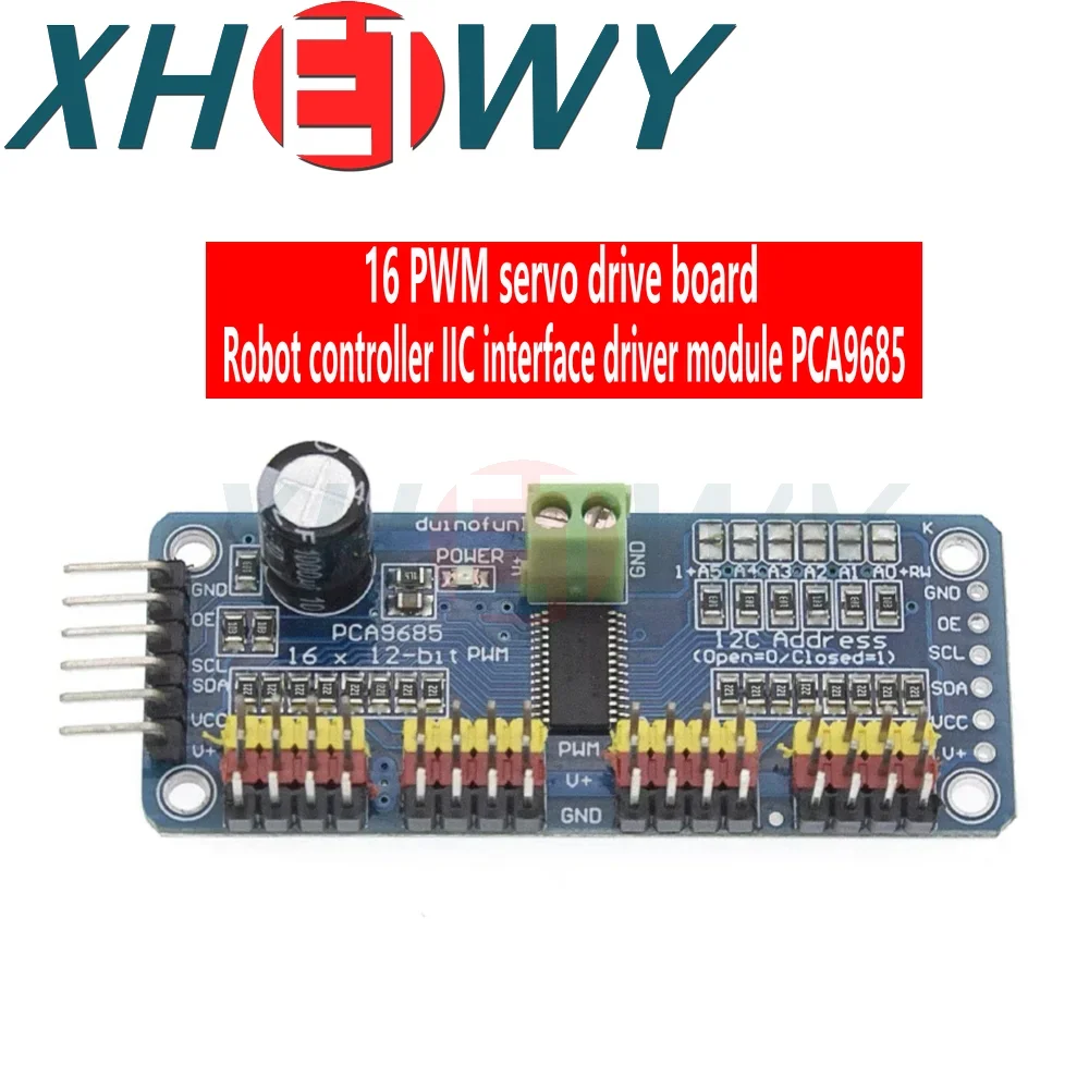 Pca9685pw 16 canais 12 bits pwm servo escudo driver interface i2c módulo pca9685 para raspberry pi